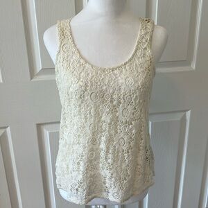 Lauren Ralph Lauren Ivory crocheted sleeveless top size 2P